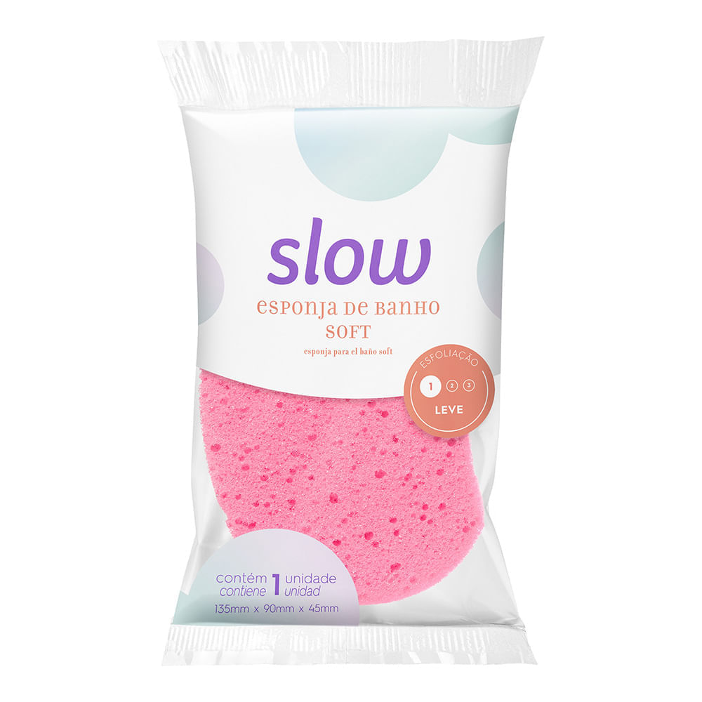Esponja de Banho Soft com Pendurador Pink Slow
