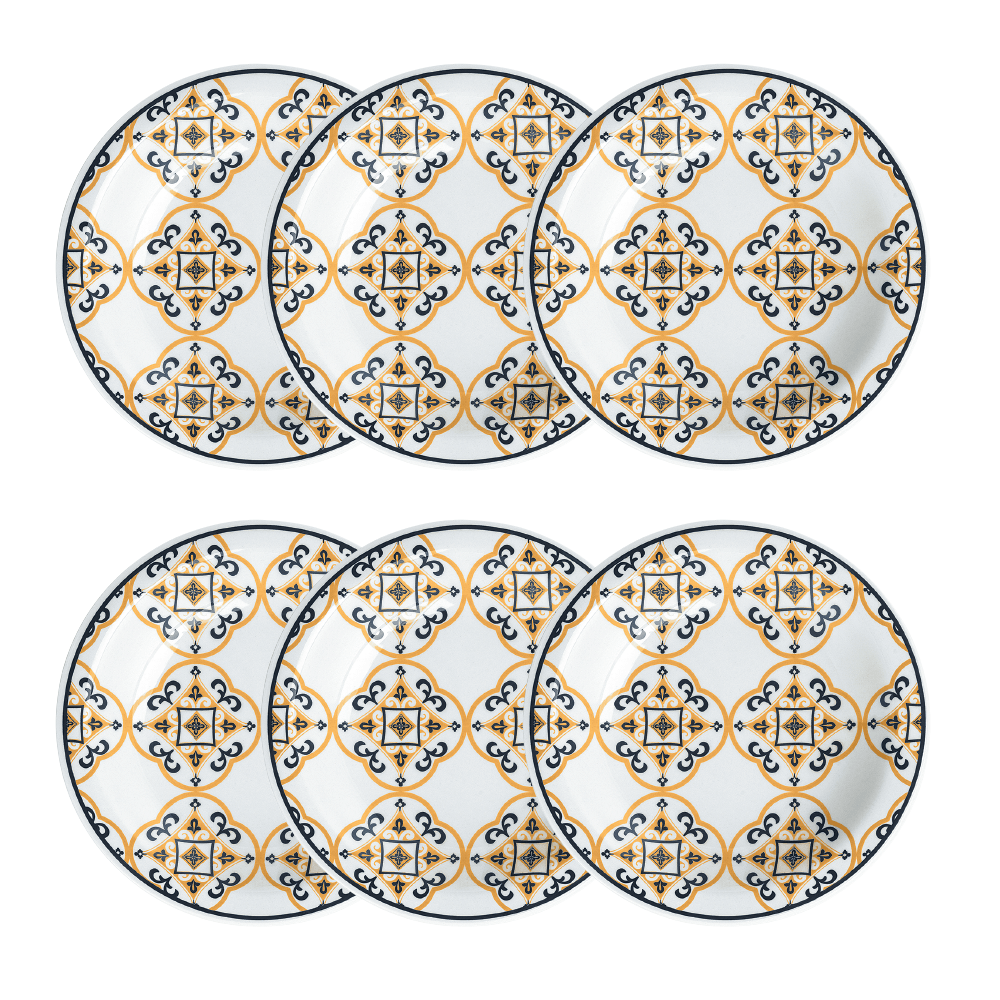 Conjunto de 6 Pratos Cerâmica Fundos Oxford Floreal São Luís