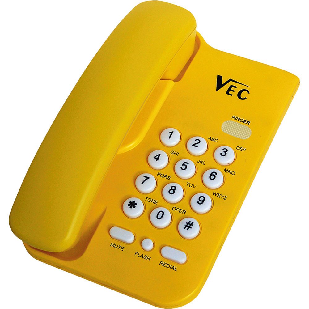 Telefone com Bloqueador Vec KXT3026 Amarelo