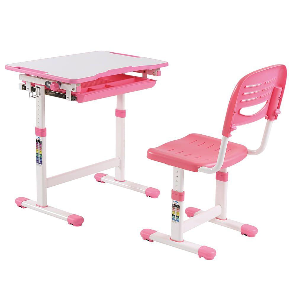 Conjunto de Mesa e Cadeira Infantil com Regulagem B201rosa