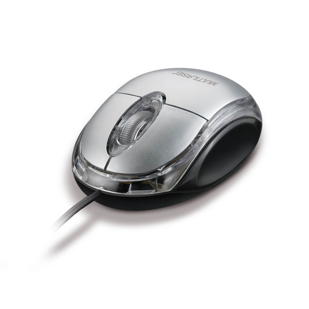Mouse Óptico USB Multilaser Classic MO006 Preta/Prata