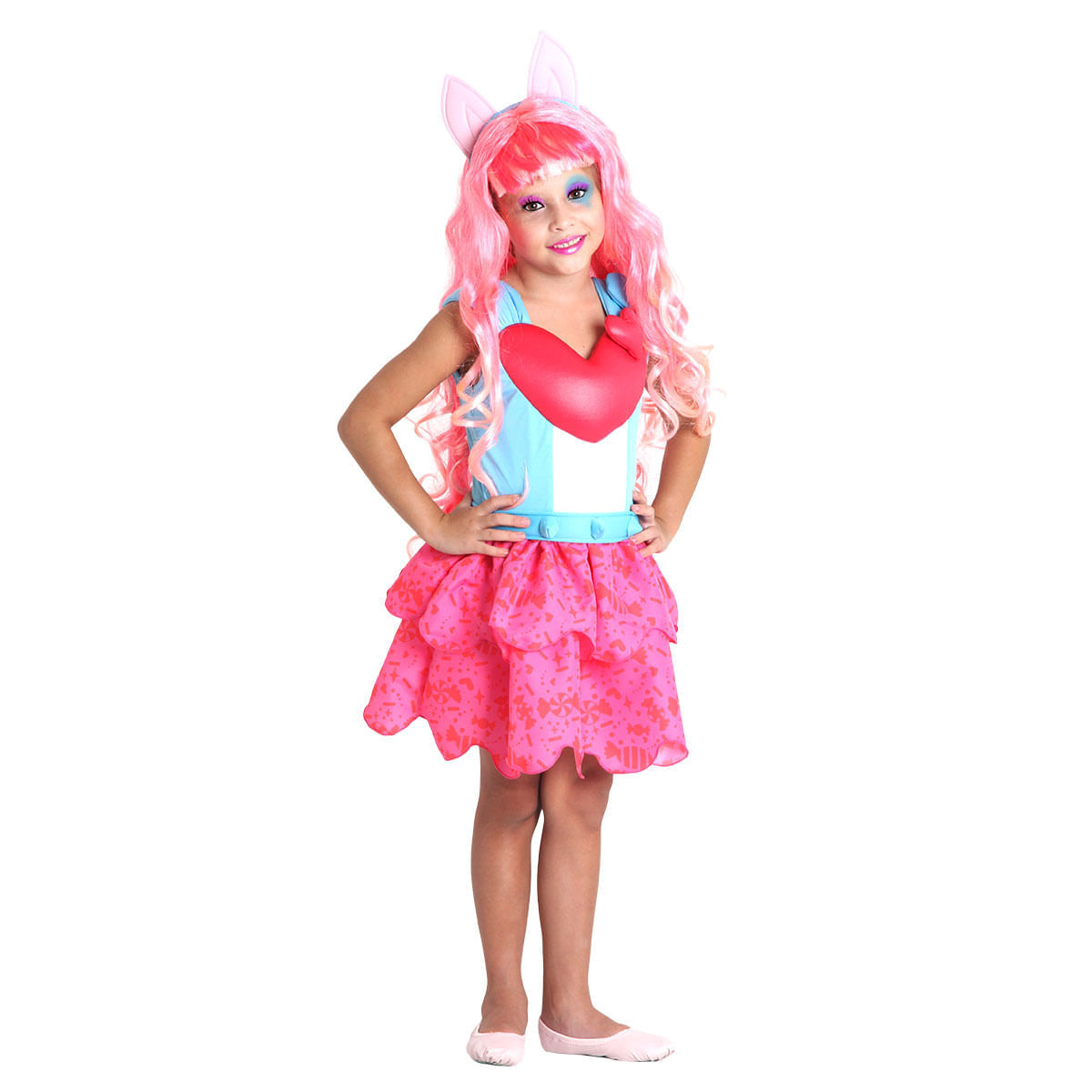 Fantasia Rainbow Rocks Pinkie Pie Infantil - Equestria Girls P / UNICA