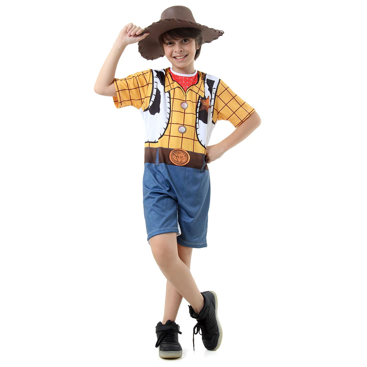 Fantasia Woody Curto Infantil - Toy Story P / UNICA
