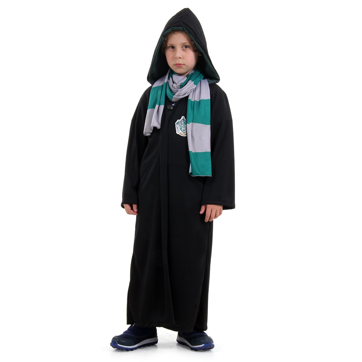 Fantasia Draco Malfoy Infantil Sonserina Original com Cachecol - Harry Potter P / UNICA