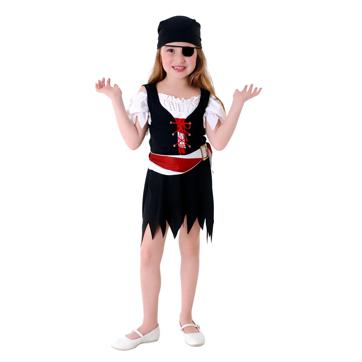 Fantasia Pirata Vestido Feminino Infantil P / UNICA