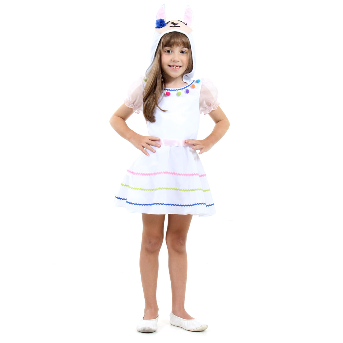 Fantasia Lhama Vestido com Capuz Infantil P / UNICA