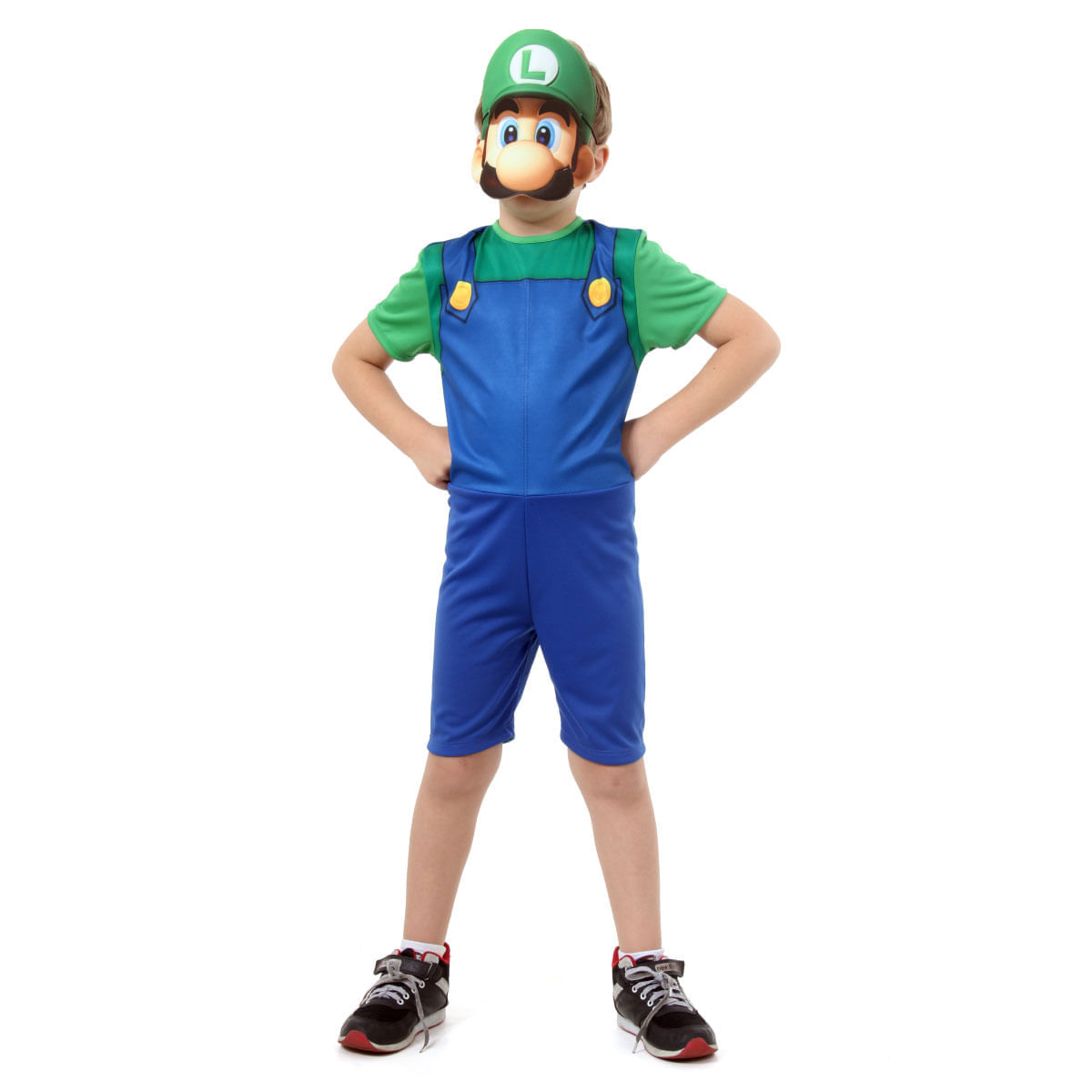 Fantasia Luigi Infantil - Super Pop - Super Mario World - Original P / UNICA