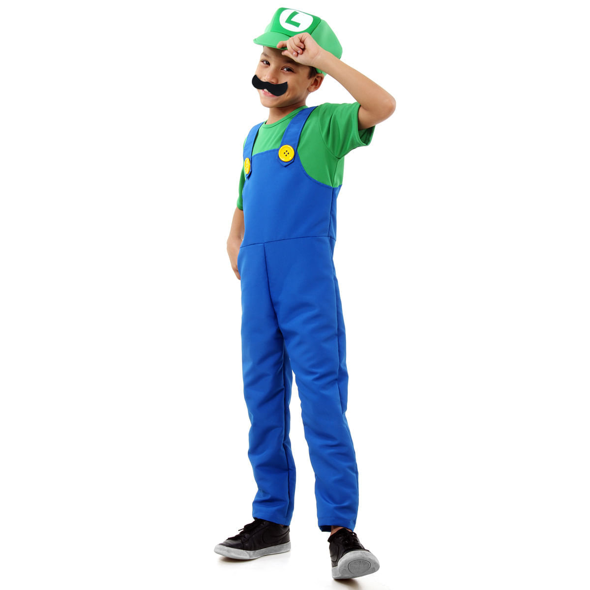 Fantasia Luigi Infantil Luxo - Super Mario World - Original P / UNICA