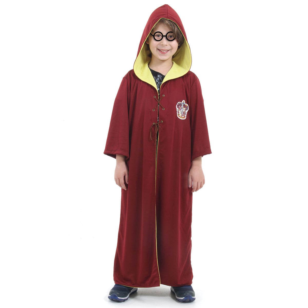 Fantasia Harry Potter Quadribol Infantil Original com Óculos - Harry Potter P / UNICA