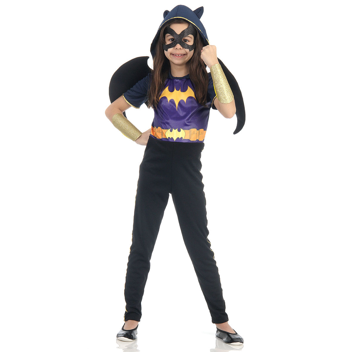 Fantasia Bat Girl Infantil - DC Super Hero Girls - Original P / UNICA