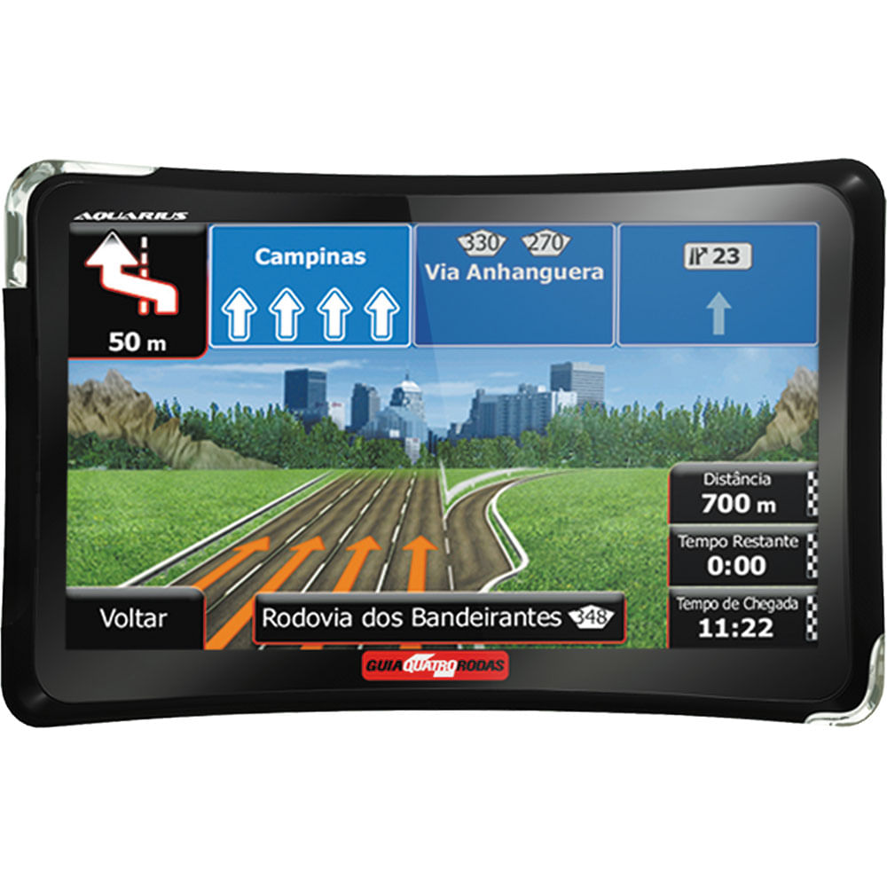 GPS Automotivo 4.3" Aquarius 4 Rodas Slim MTC4374 com TV Digital
