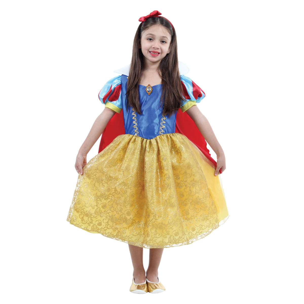 Fantasia Branca de Neve Infantil Super Luxo - Disney Princesas P / UNICA