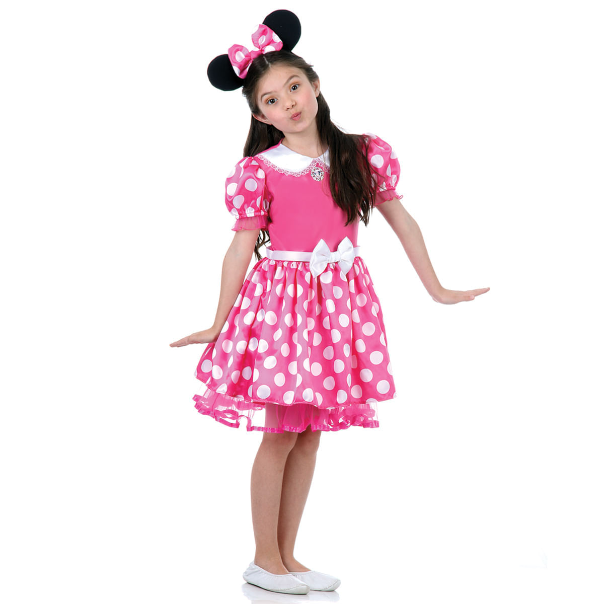 Fantasia Minnie Disney Infantil Rosa P / UNICA