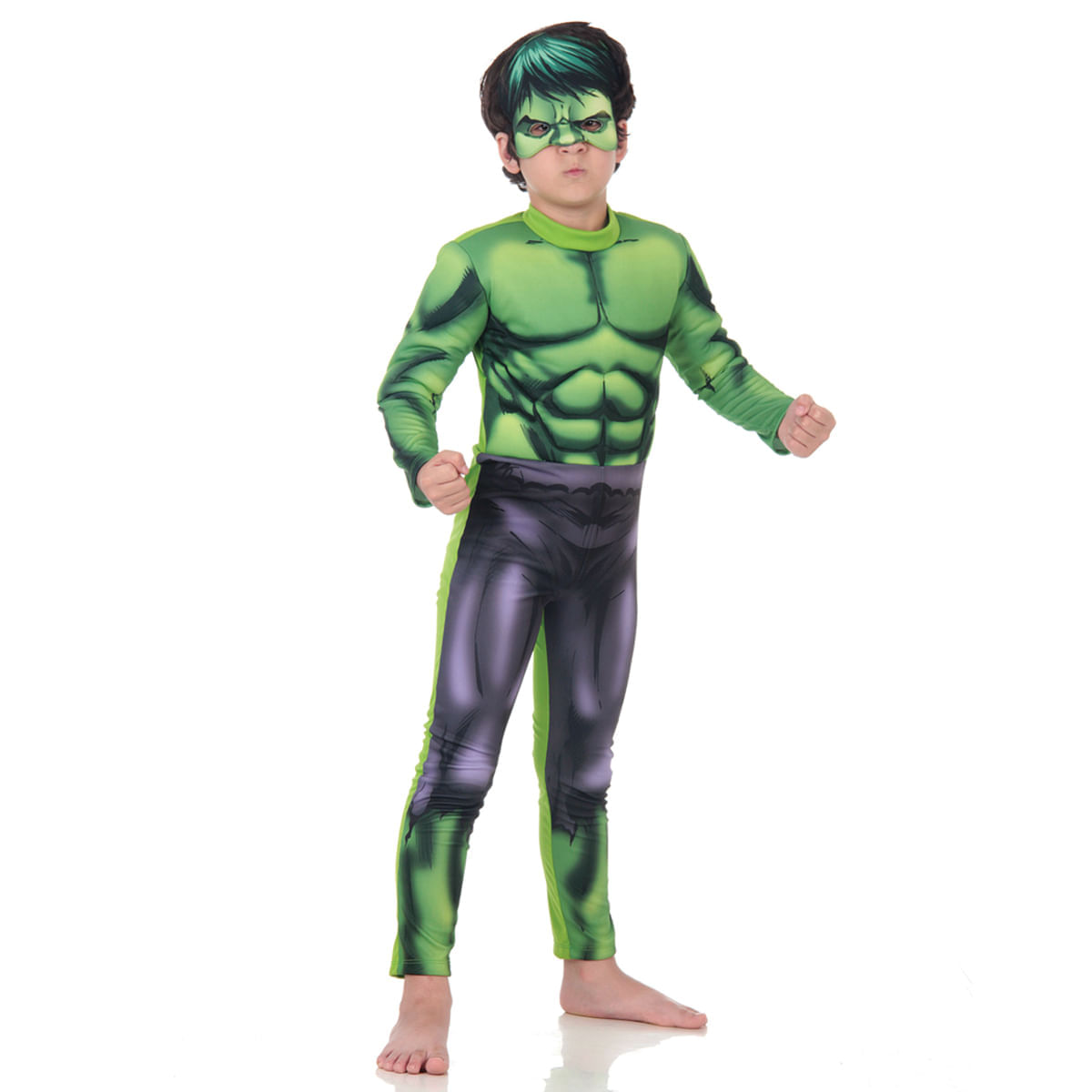 Fantasia Hulk Infantil Premium P / UNICA