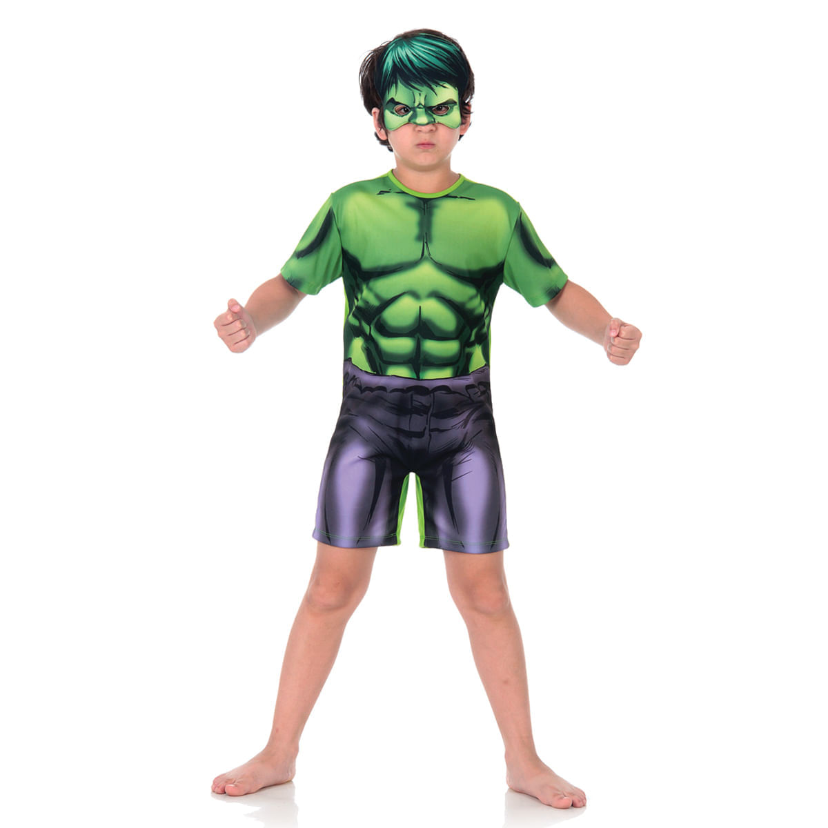 Fantasia Hulk Infantil Curto - Animação P / UNICA