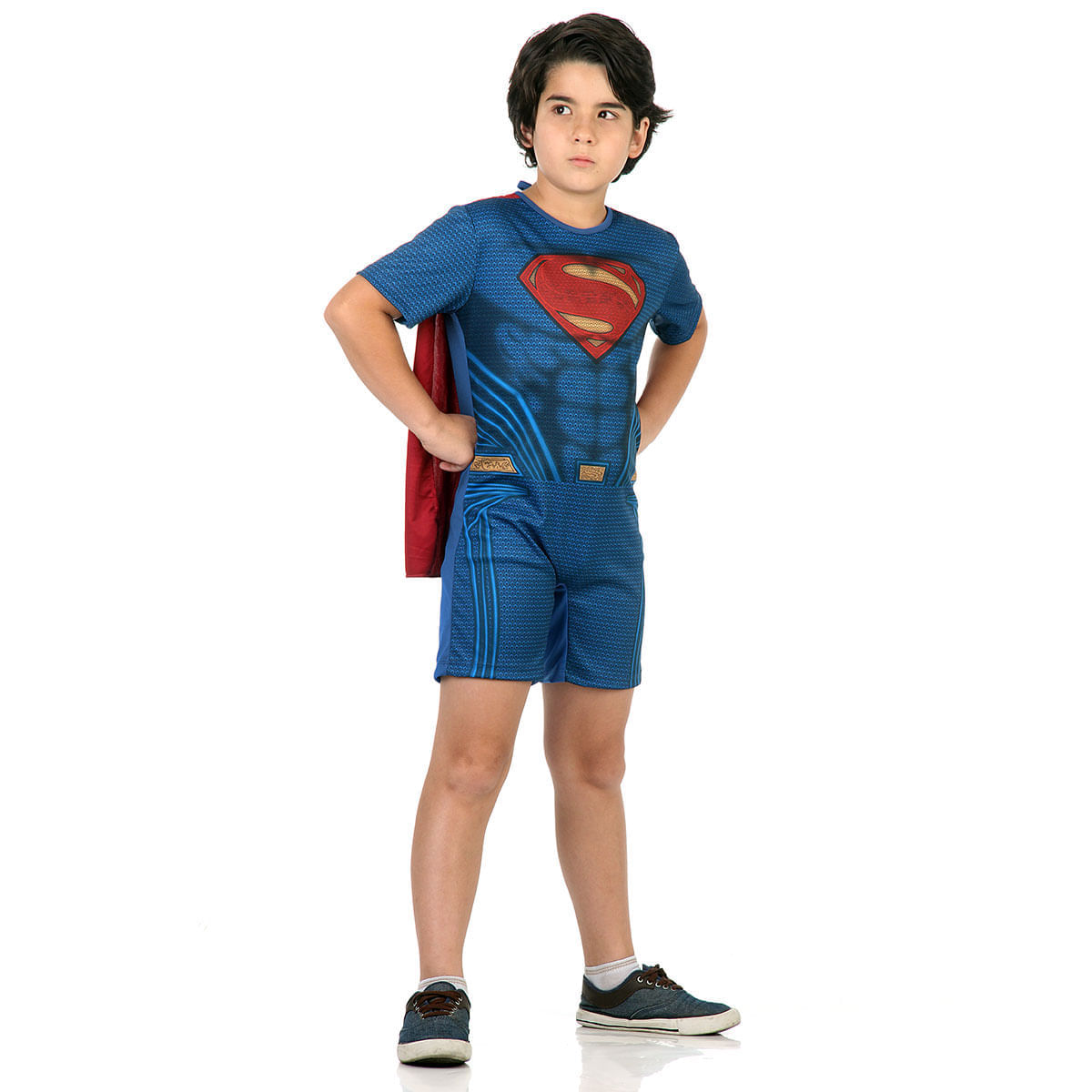 Fantasia Super Homem Infantil Curto - Liga da Justiça P / UNICA