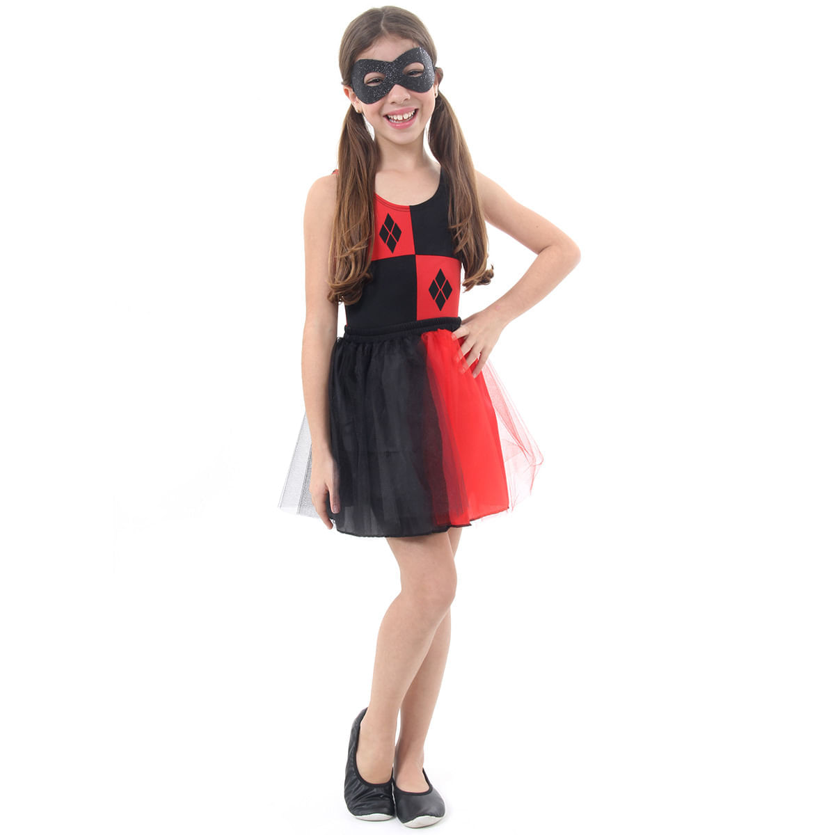 Fantasia Arlequina Infantil Dress Up - Super Hero Girls P / UNICA