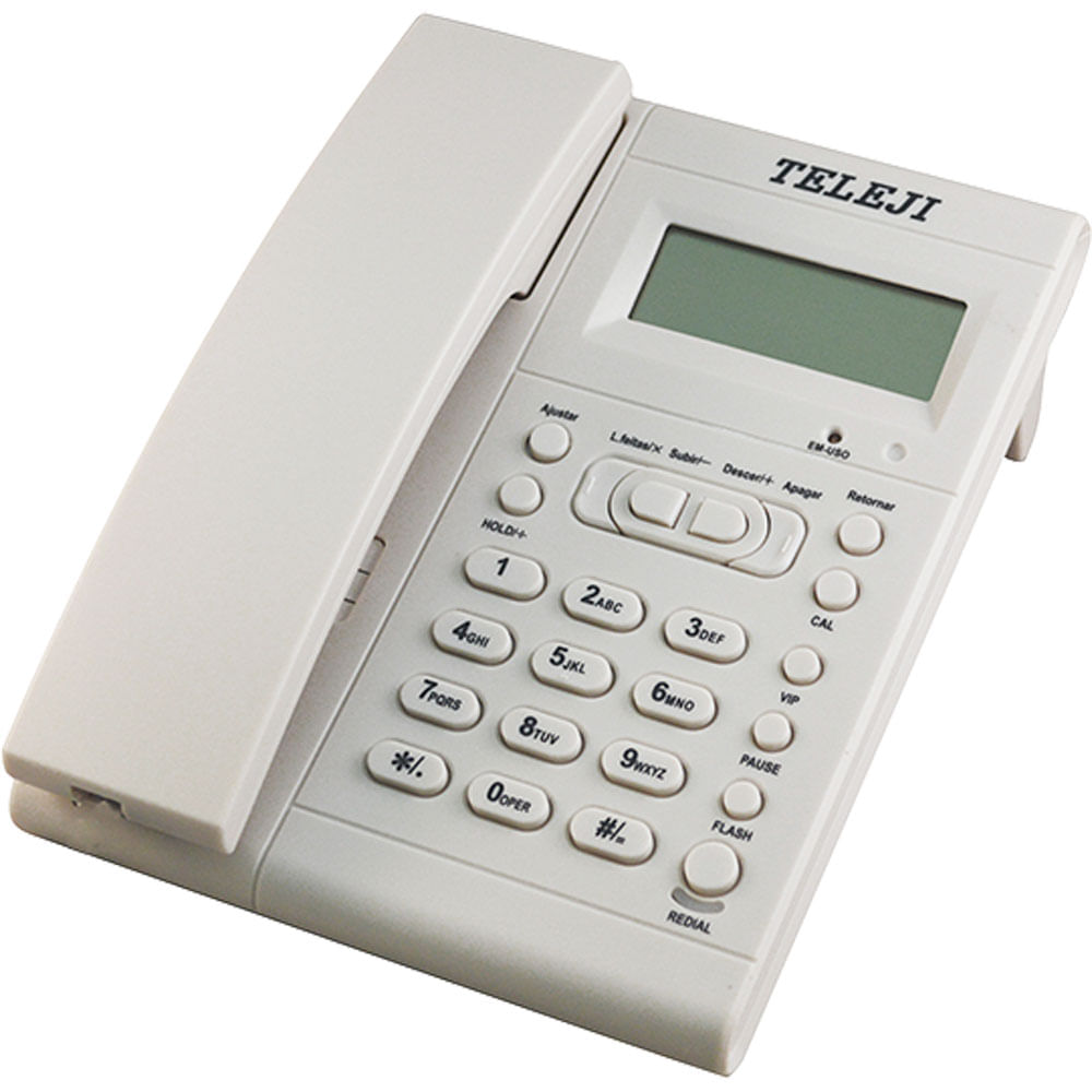 Telefone com Identificador Teleji 46 V6 Bloqueador Branco