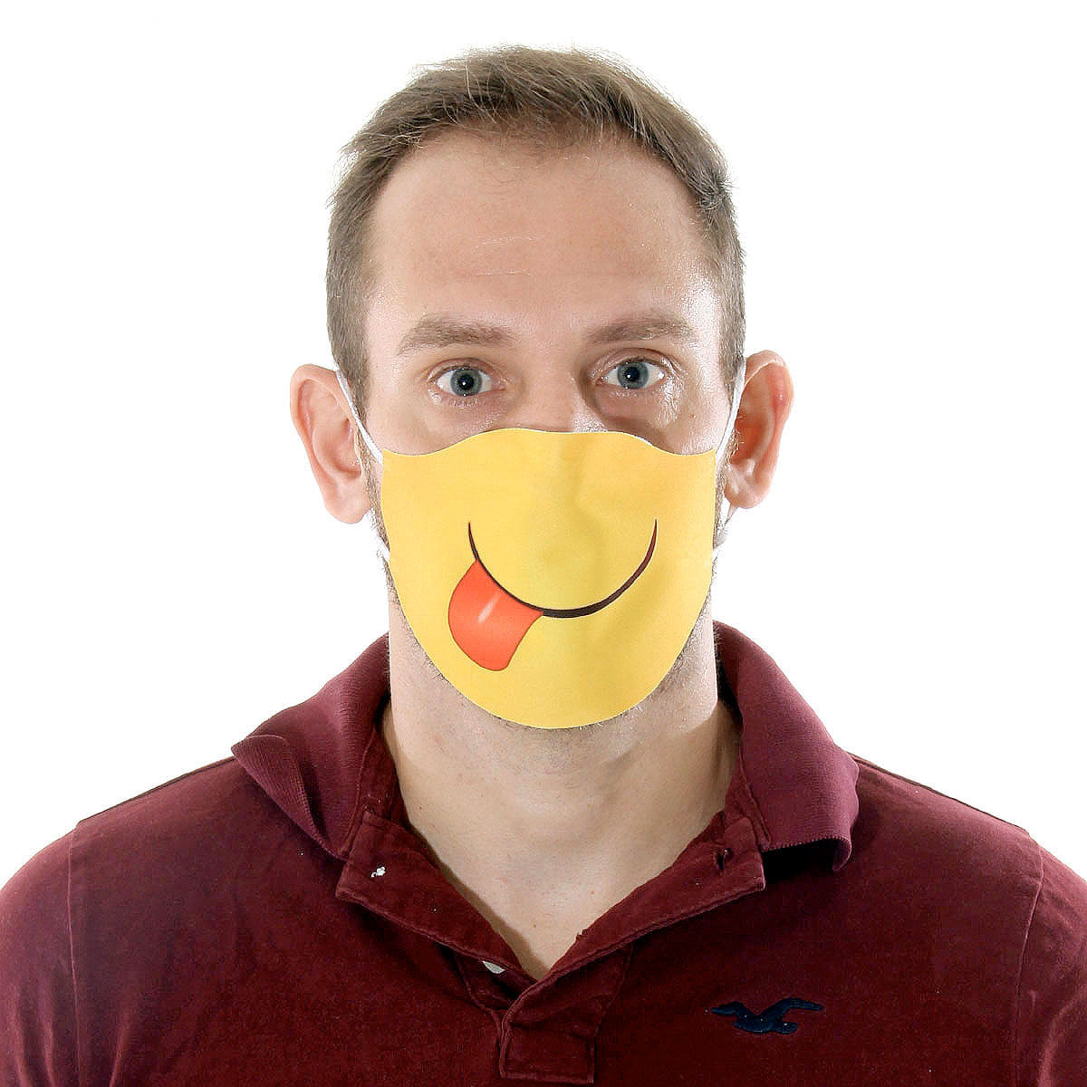 Máscara de Tecido Lavável Dupla Camada Adulto - Emoji Língua U / UNICA