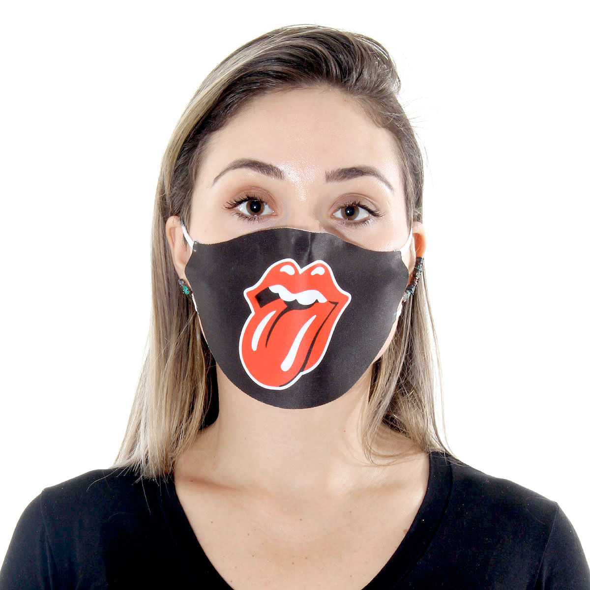 Máscara Facial de Proteção de Rosto Adulto - Unissex - Stones Kiss U / UNICA