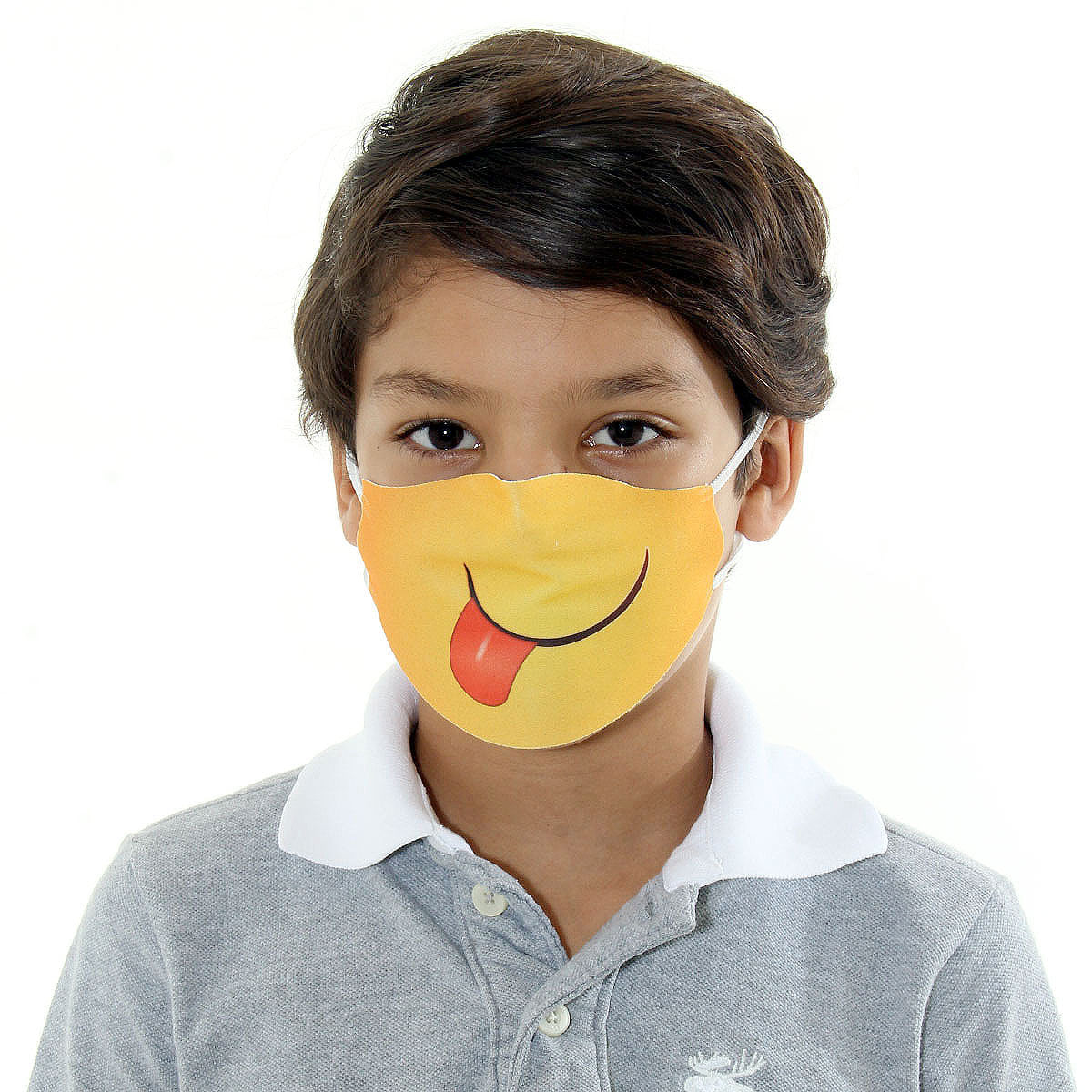 Máscara de Tecido Lavável Dupla Camada Infantil - Emoji Língua U / UNICA
