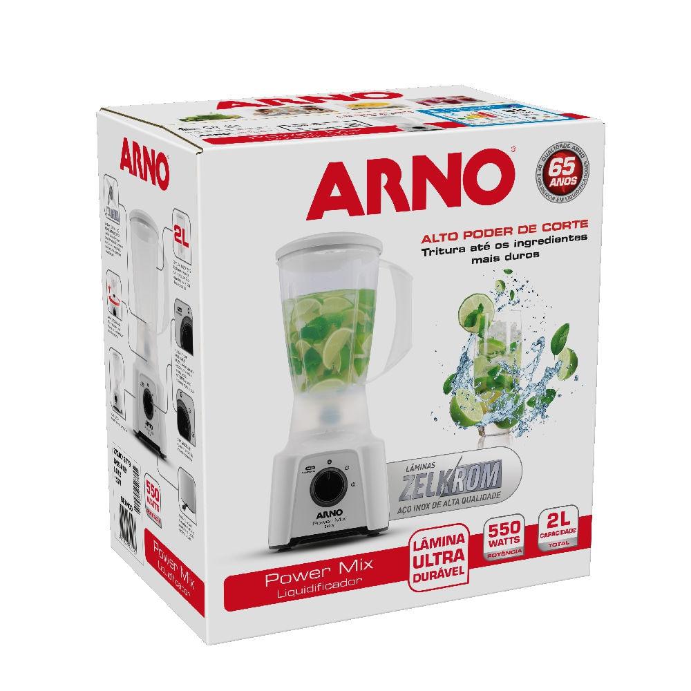 Liquidificador Arno Power Mix LQ12 550W 2L 2 Velocidades Branco 127V