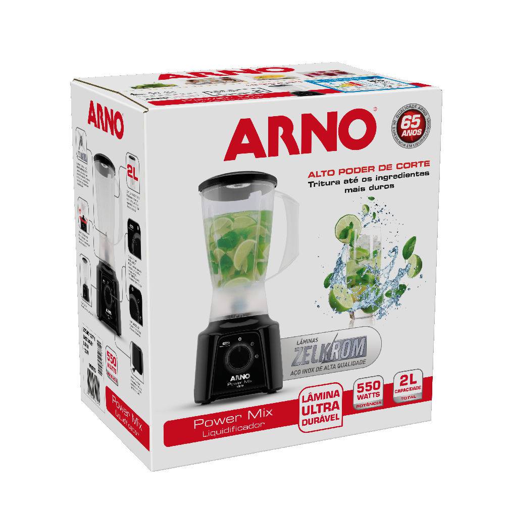 Liquidificador Arno Power Mix LQ10 550W 2L 2 Velocidades Preto 127V