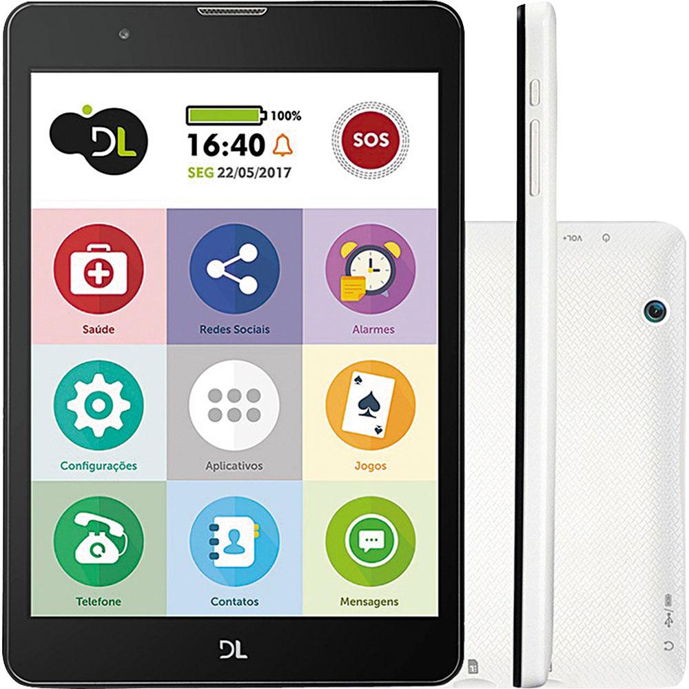 Tablet DL TabFácil TX385BRA 8GB 3G WiFi Tela 7.85" e Câmera Branco