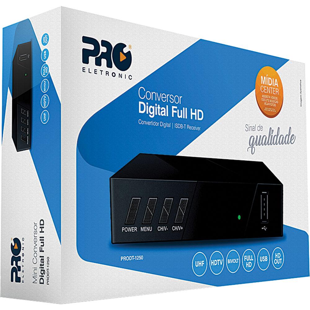 Conversor Digital Full HD Pro Eletronic PRODT1250 Preto