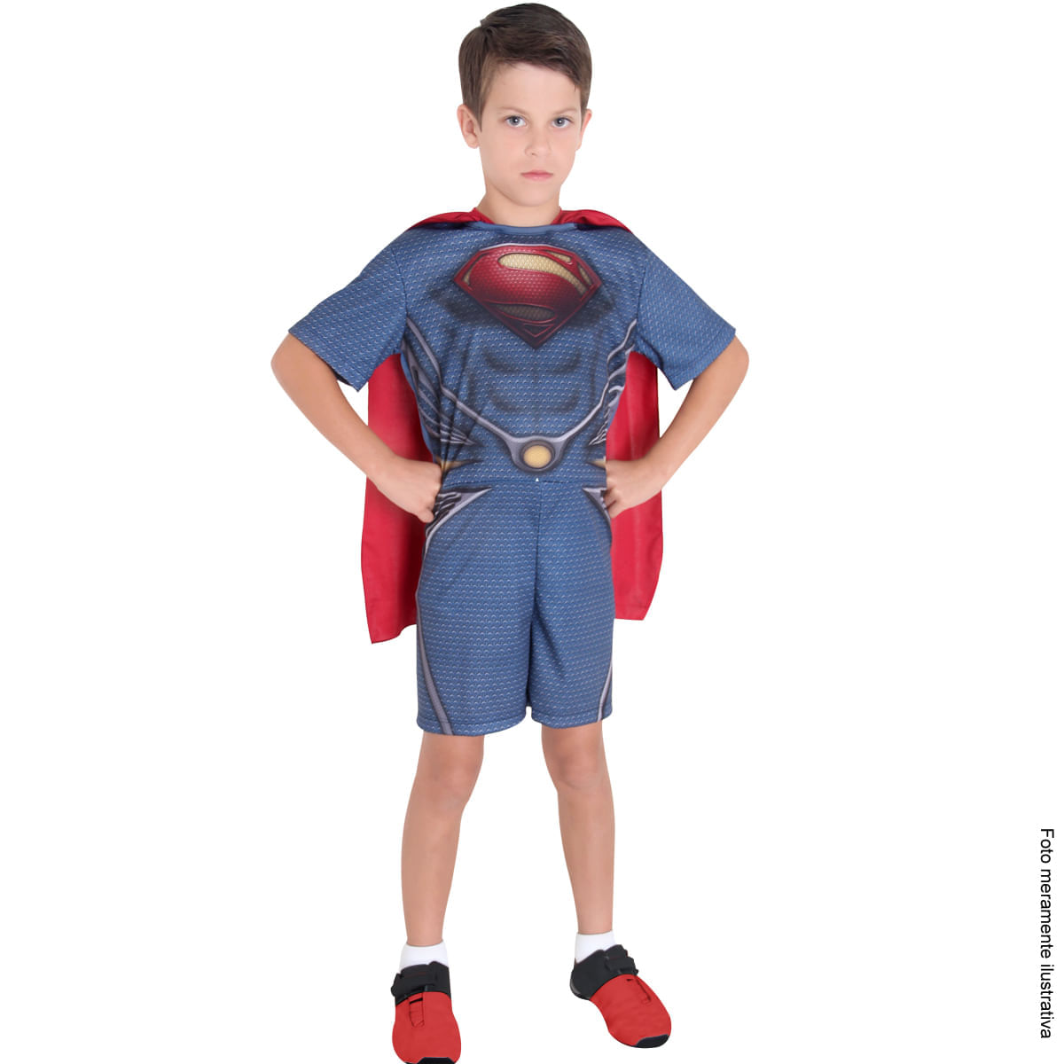 Fantasia Superman Infantil Curto - O Homem de Aço P / UNICA