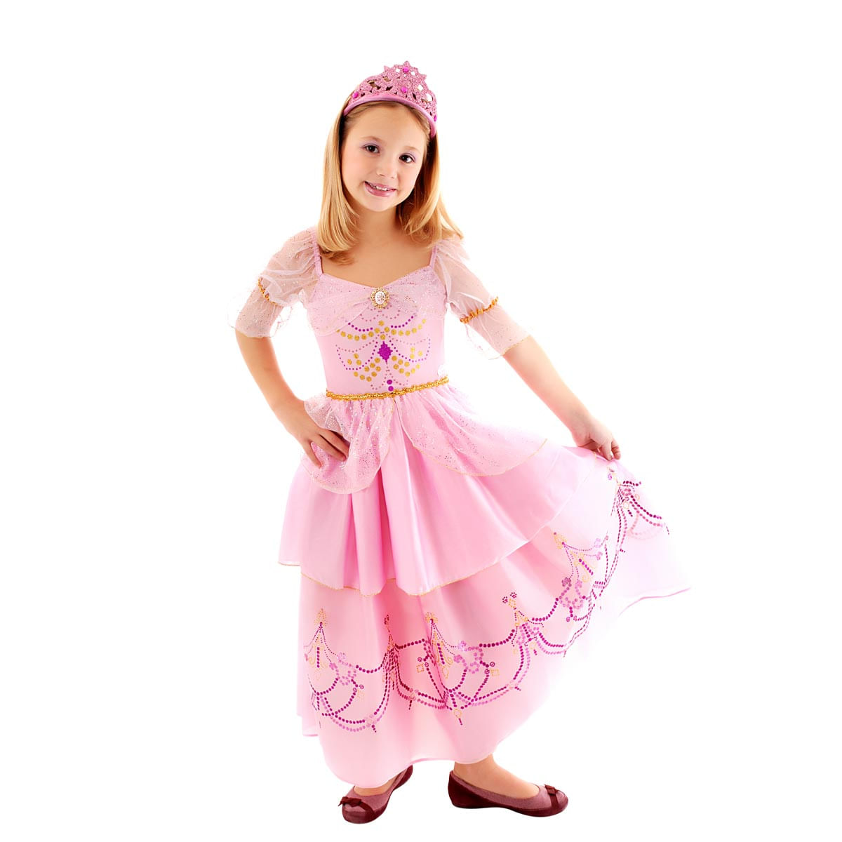 Fantasia Barbie Mosqueteira Rosa Infantil Luxo P / UNICA