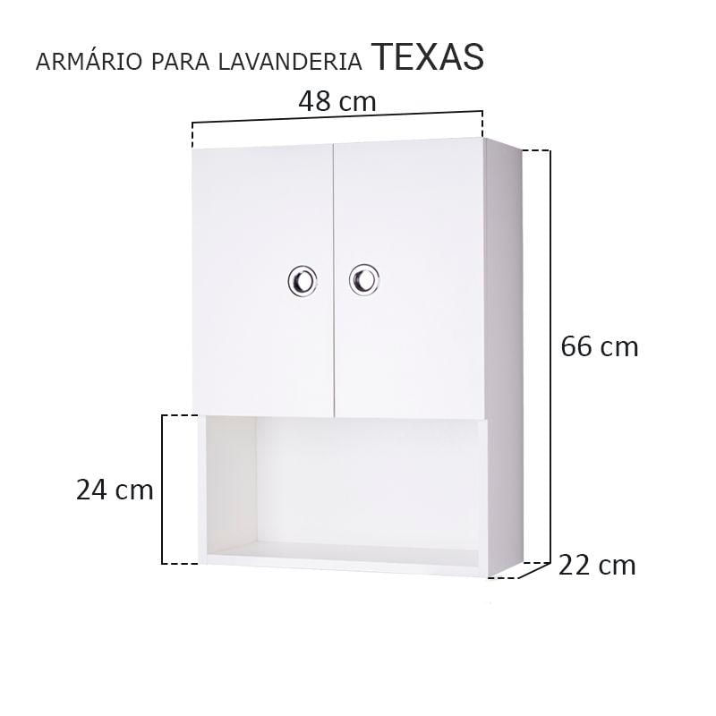 Armário para Lavanderia Texas 66 x 48cm Branco