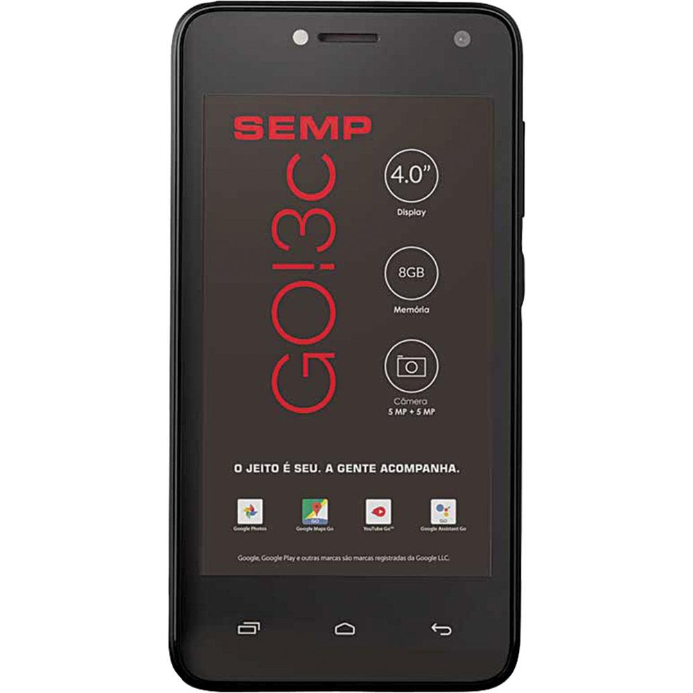 Smartphone Semp Go 3C 4018 8GB Dual Chip Tela 4" 3G WiFi Câmera 5MP Preto