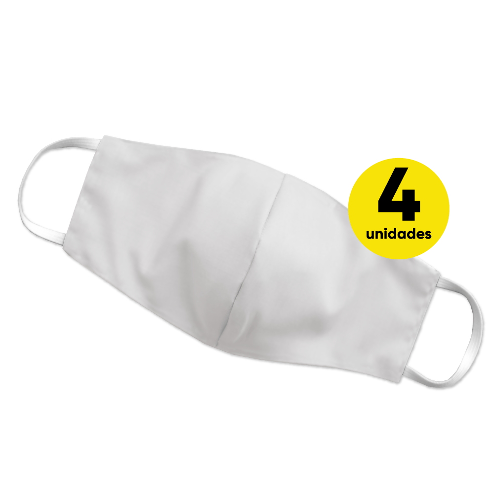 Kit 4 Máscaras de Proteção Reutilizável Doce Vida Branca