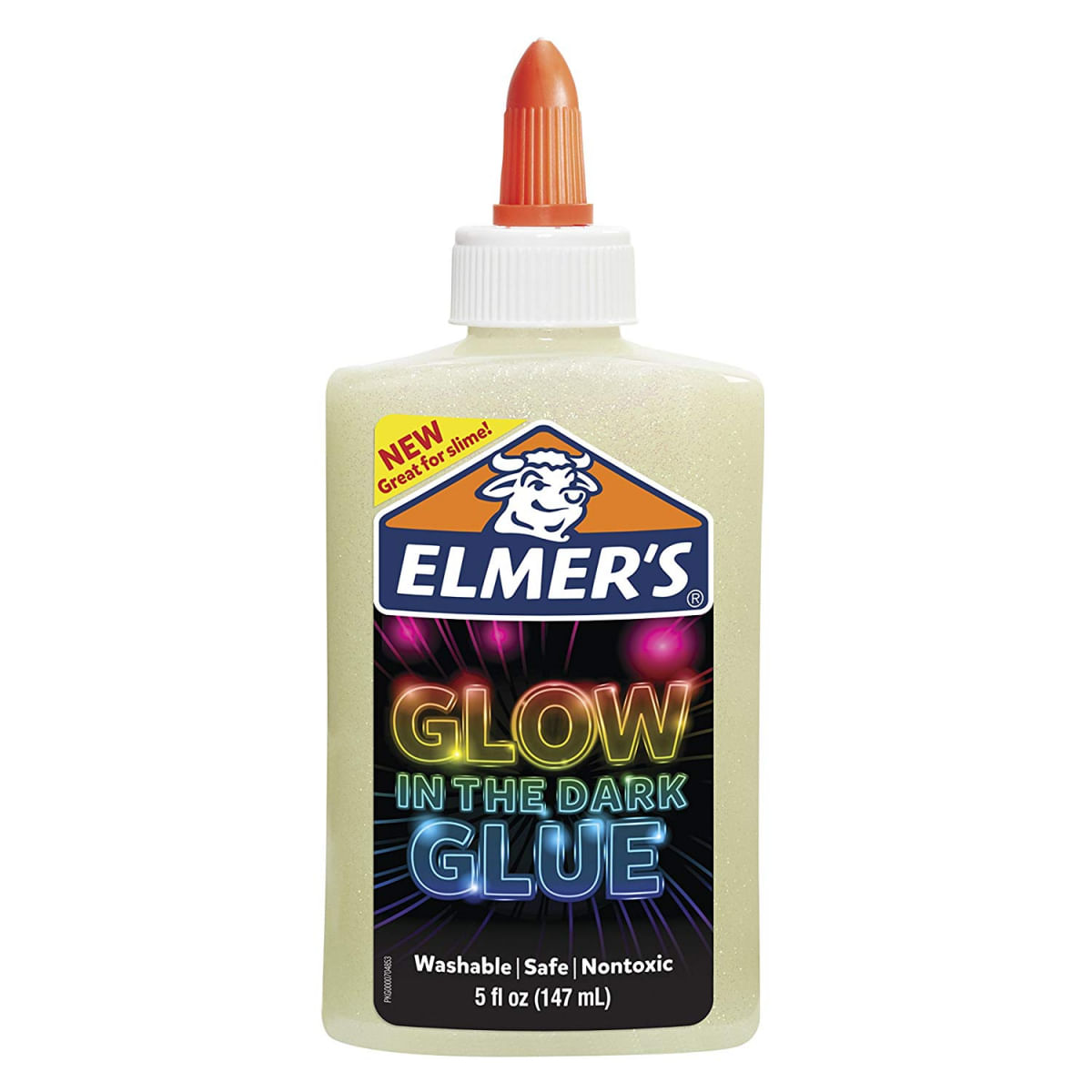 Cola Glitter Para Slime - 147 Ml - Brilha no Escuro - Branco - Elmer s Elmers