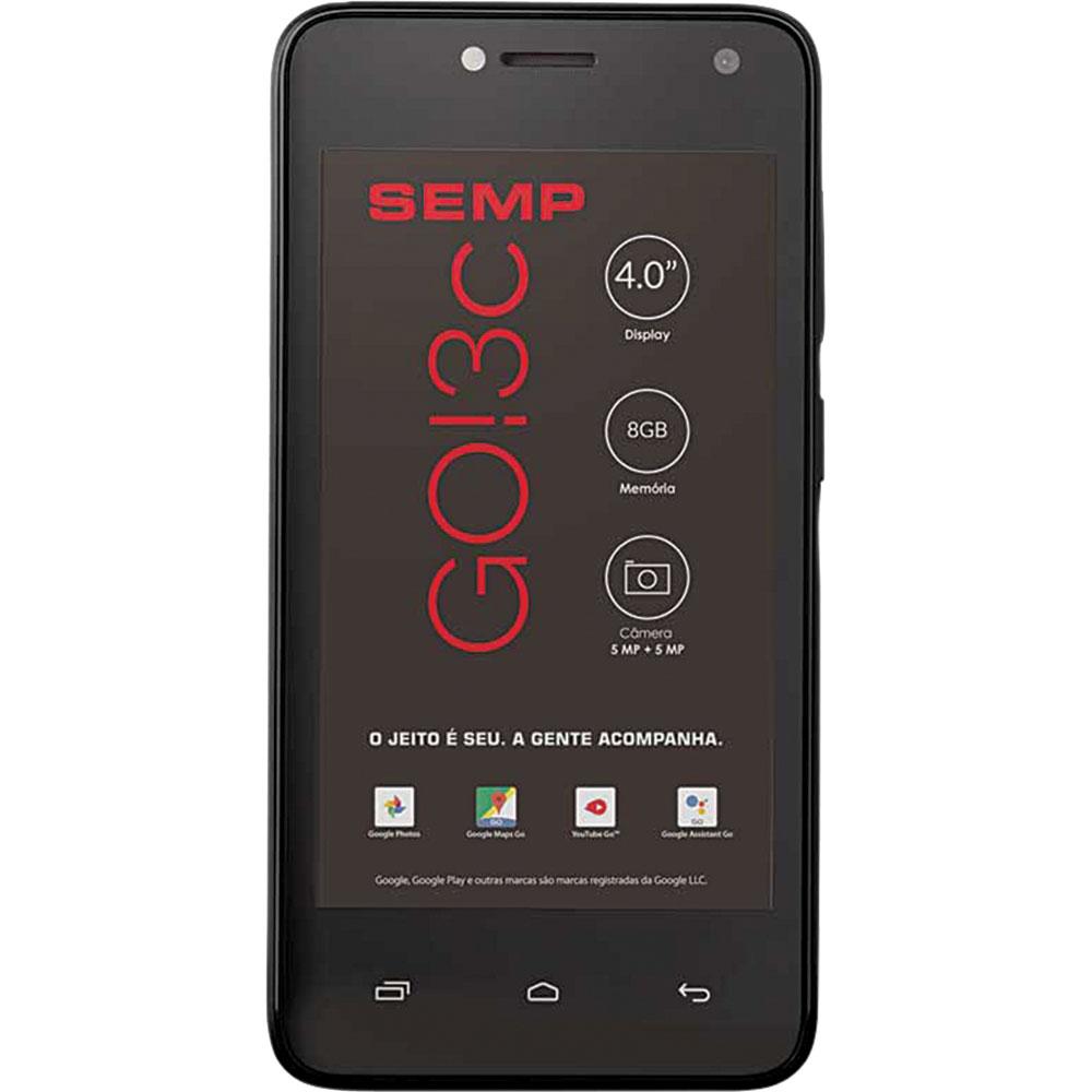 Smartphone Semp Go! 3C Plus 8GB Dual Chip Tela 4" 3G WiFi Câmera 5MP Preto