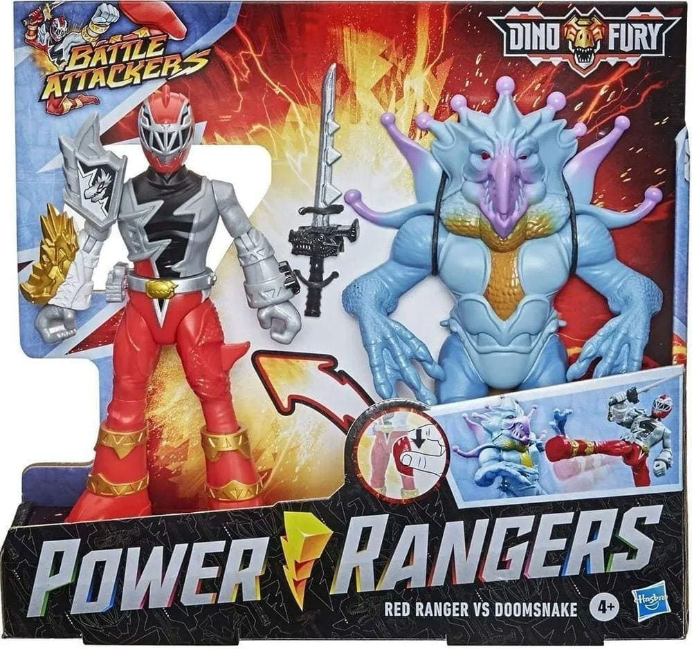 Boneco Dino Fury Battle Attacker Ranger Vermelho Power Rangers F3064