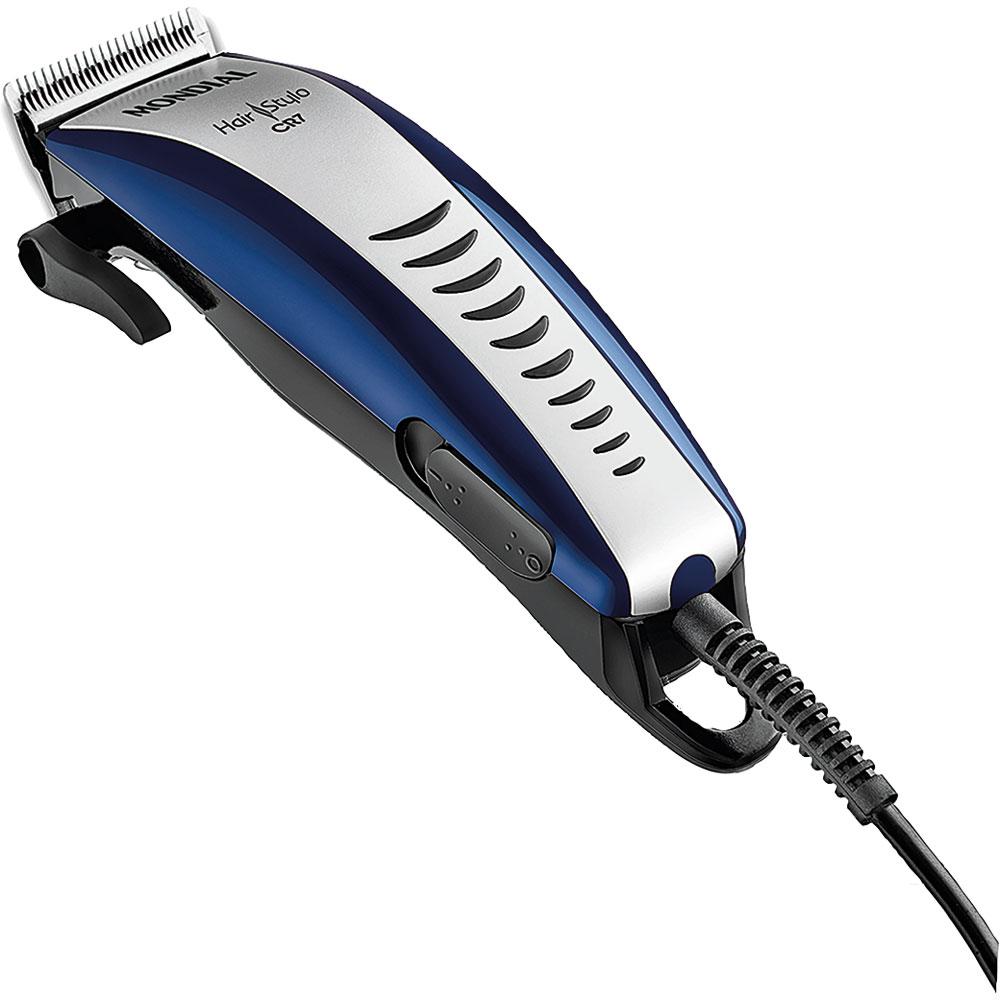 Máquina de Cortar Cabelo Mondial Hair Stylo CR-07 Azul e Prata 127V