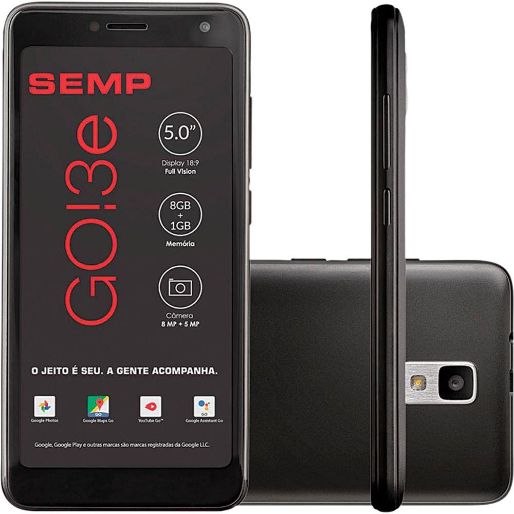 Smartphone Semp Go! 3E 8GB Dual Chip Tela 5" 3G WiFi Câmera 8MP Preto