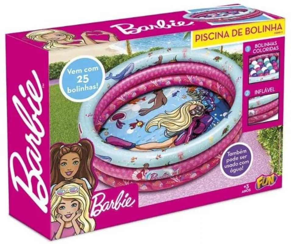 Piscina De Bolinhas Da Barbie Com 25 Bolinhas Fun F0000-3