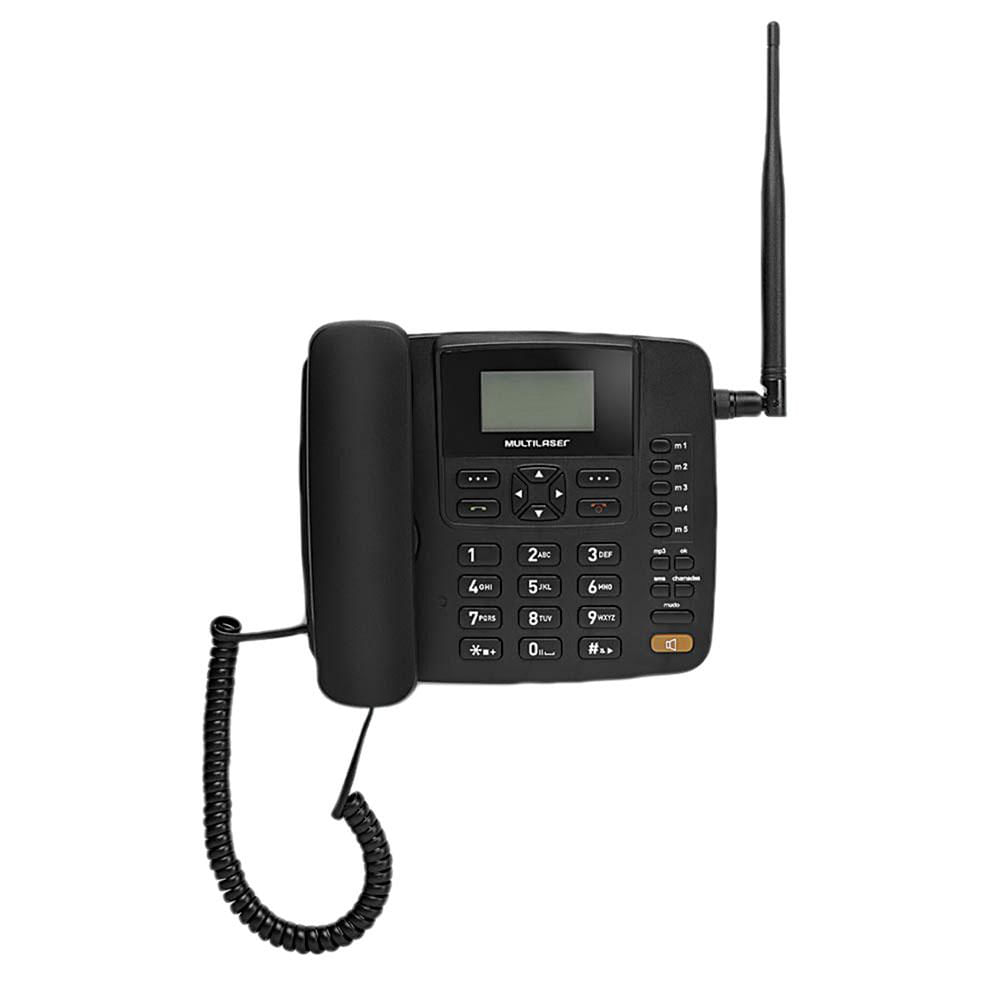 Telefone Celular de Mesa 3G Multilaser RE504 ID Viva Voz Preto