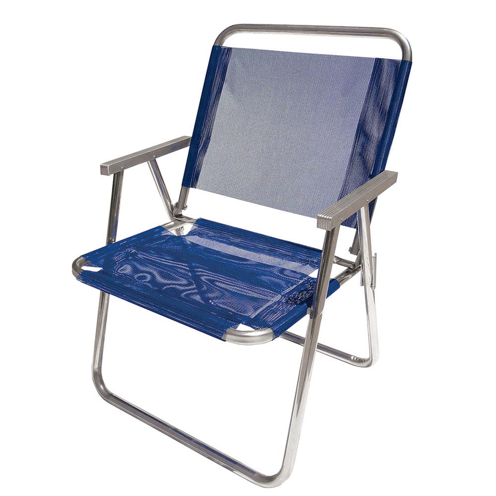 Cadeira de Praia Alta Alumínio 0410 Botafogo Lar & Lazer Azul