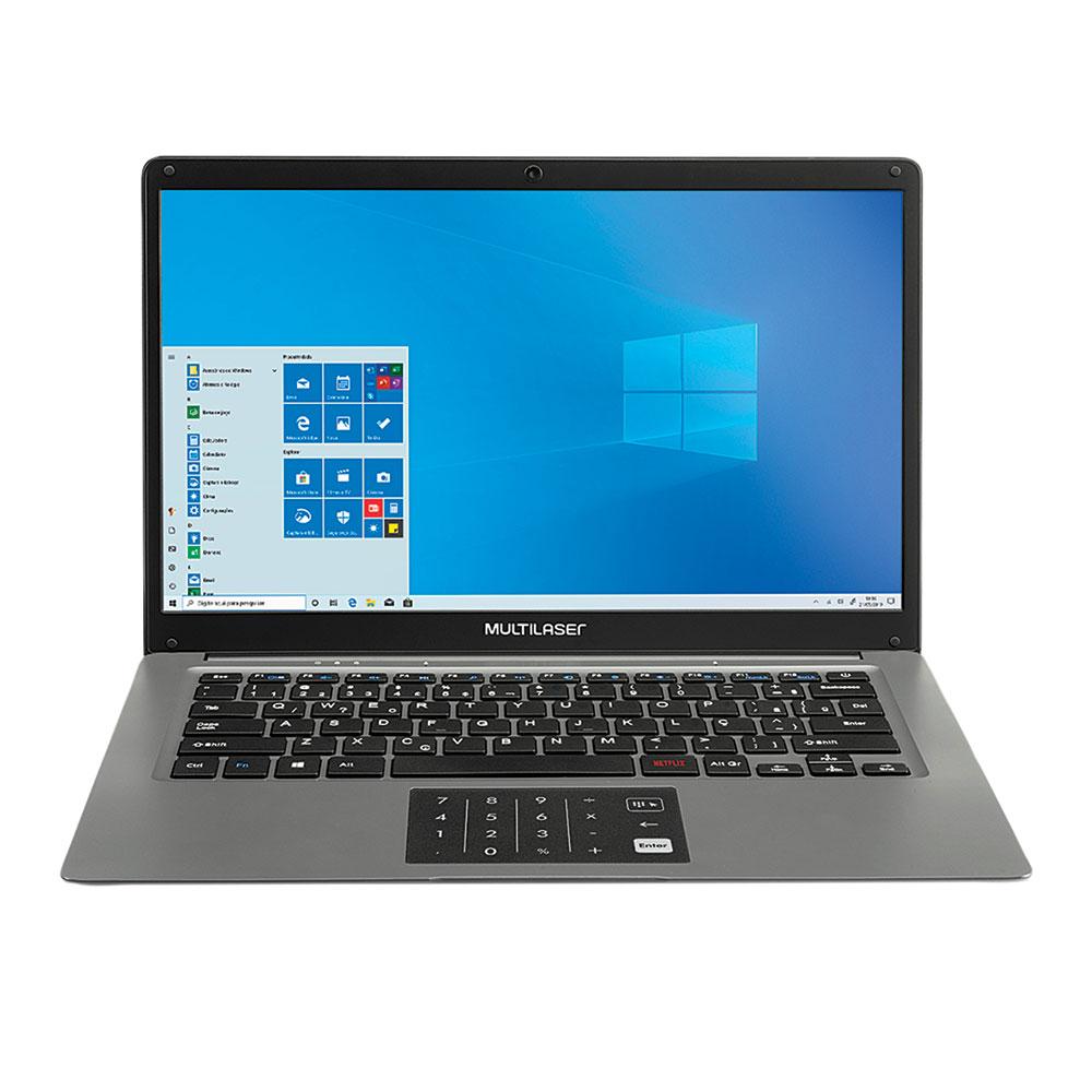 Notebook 14" Multilaser Legacy PC131 Windows 10 Home Intel Quadcore 32GB 2GB Cinza