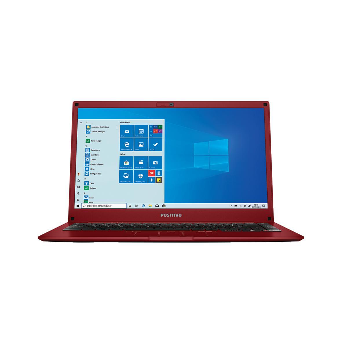 Notebook 14" Positivo Motion Plus Q464B Windows 10 Home Intel Atom 64GB 4GB Vermelho