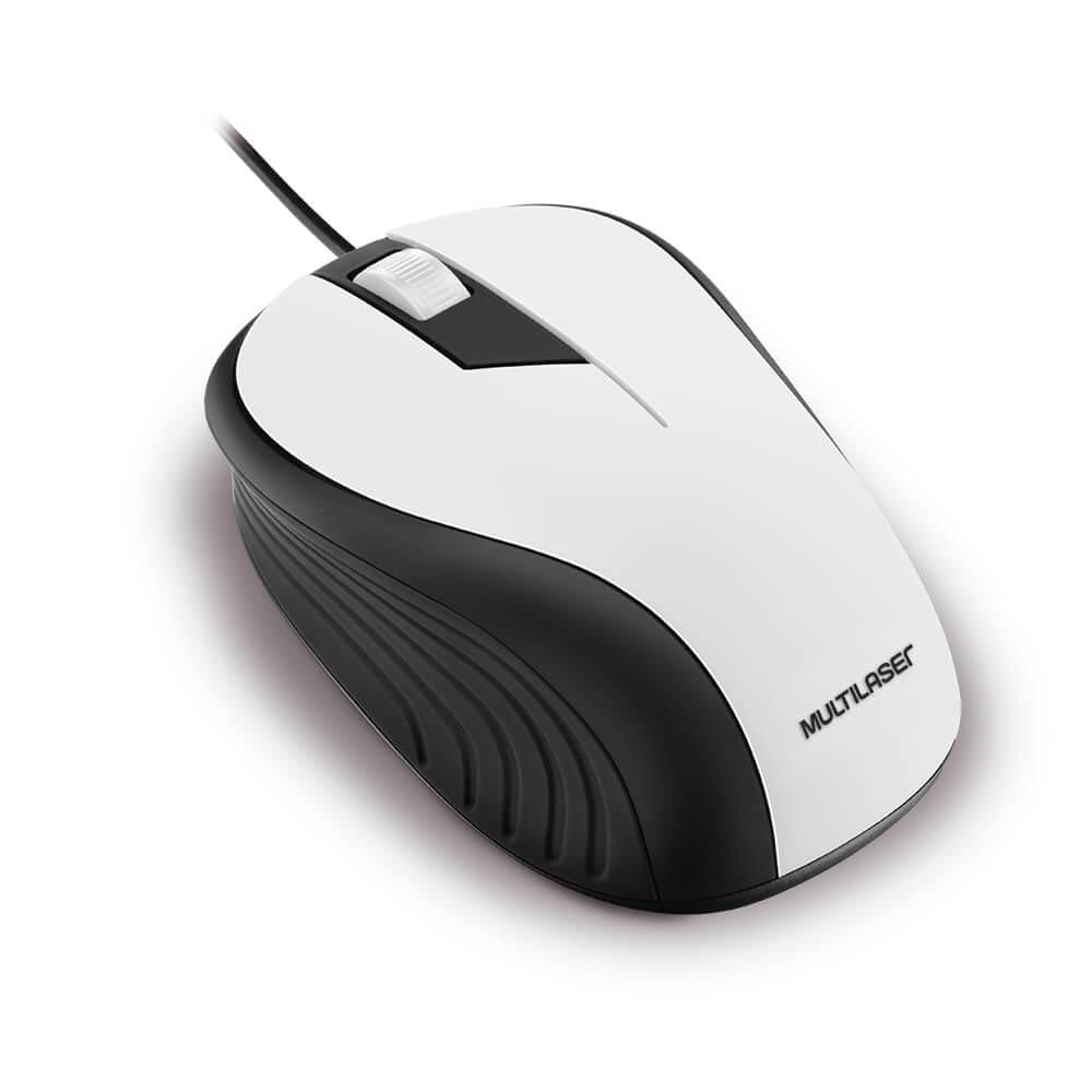 Mouse USB 1200dpi Multilaser MO224 Branco