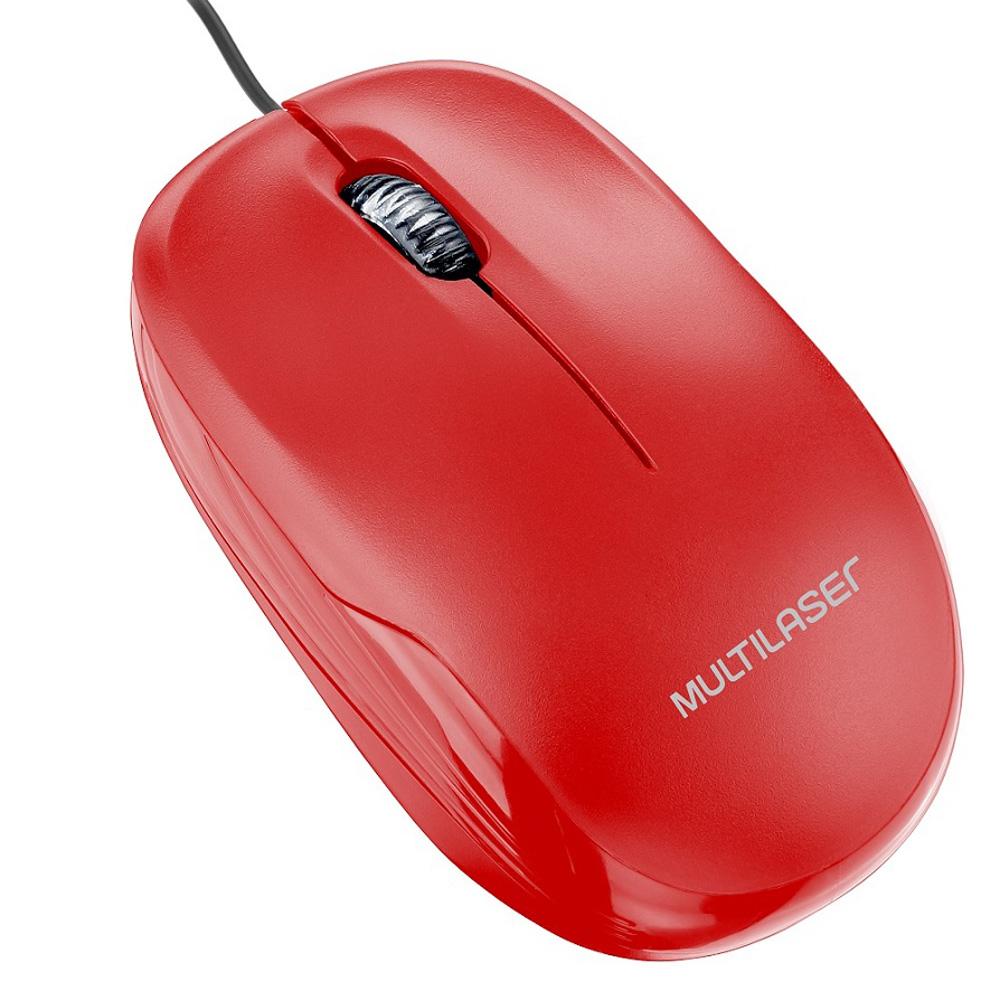 Mouse Óptico USB Multilaser Box MO292 Vermelho