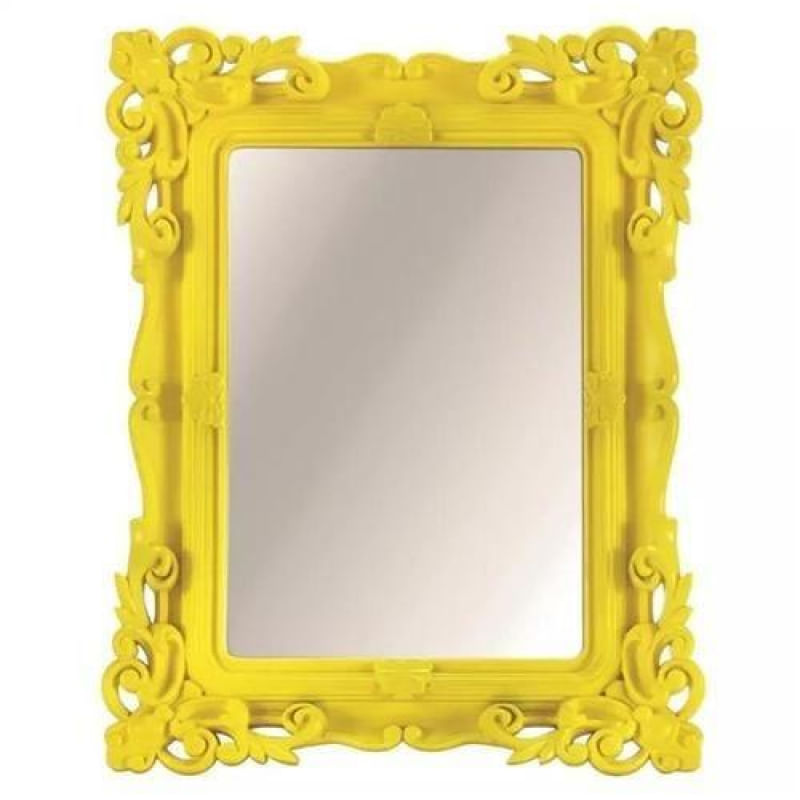 Espelho Decorativo Amarelo 13 x 18 cm - Mart
