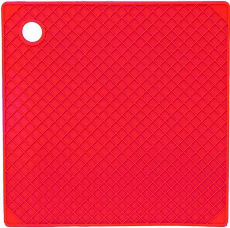 Descanso de Panela Quadrado de Silicone Vermelho 18x18 cm - Mimo Style - SN13282