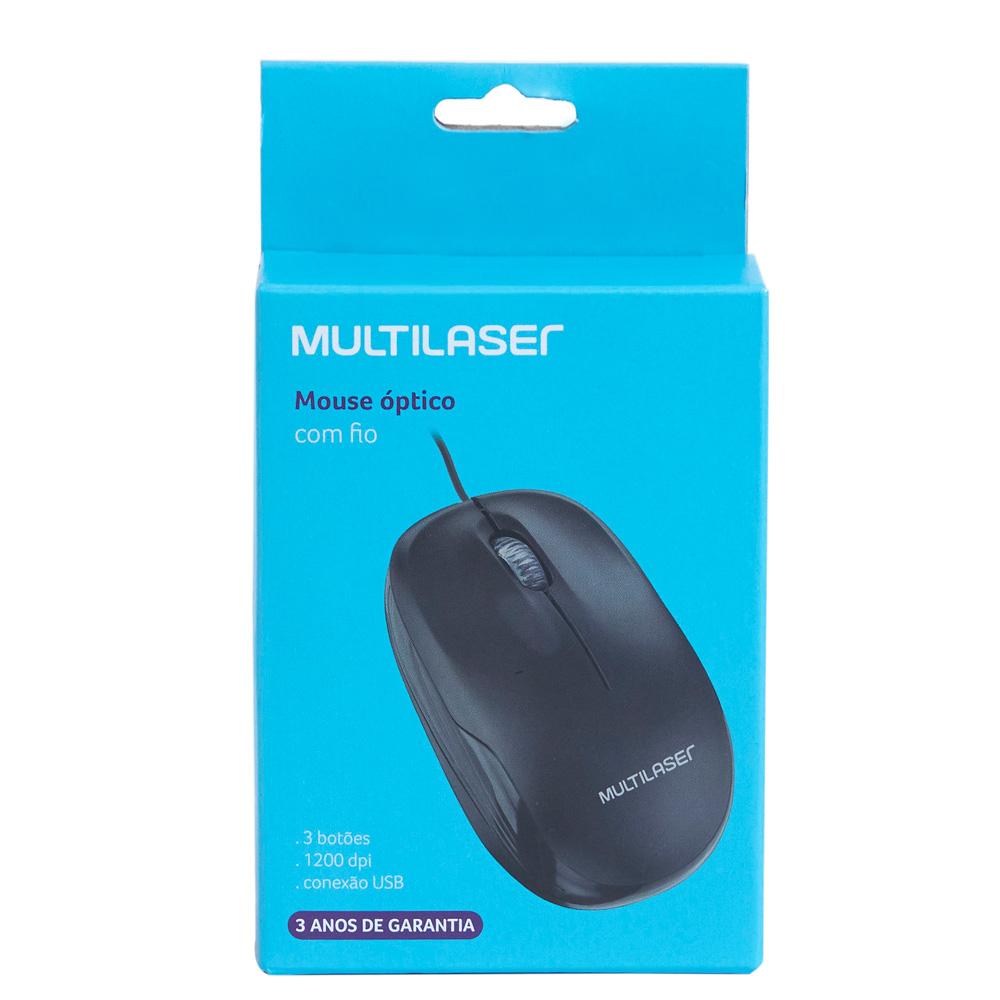 Mouse Óptico USB Multilaser Box MO255 Preto