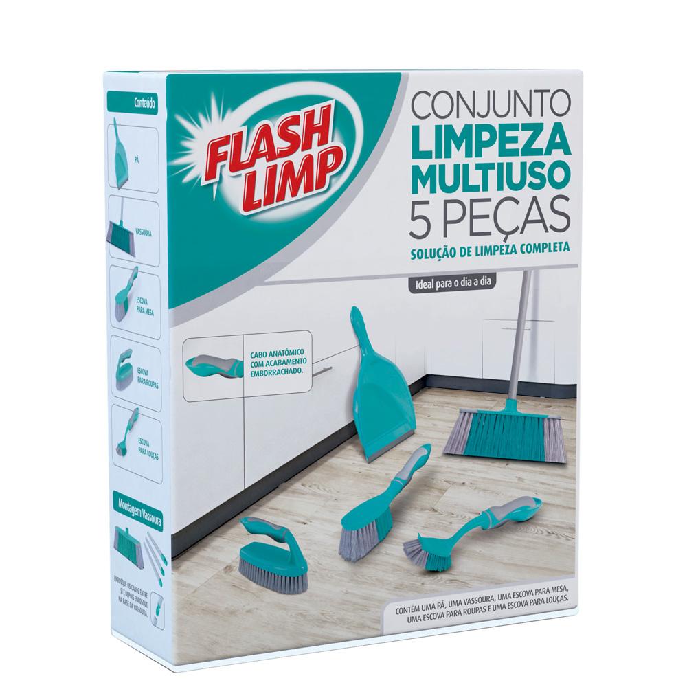 Conjunto Limpeza Multiuso 5 Peças Flash Limp LAV6590